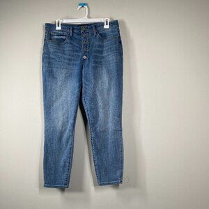 Lucky Brand Bridgette Skinny Denim Jeans Women's 10 Mid Rise Button Fly Blue